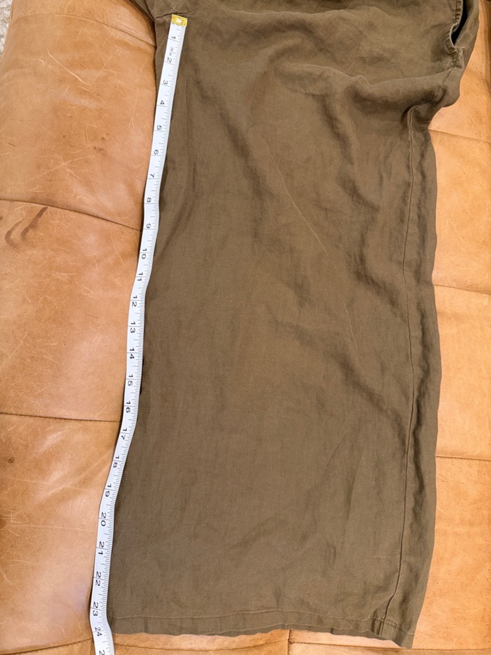 Eileen Fisher Cropped Wide Leg Pants Organic Linen - Picture 9 of 11